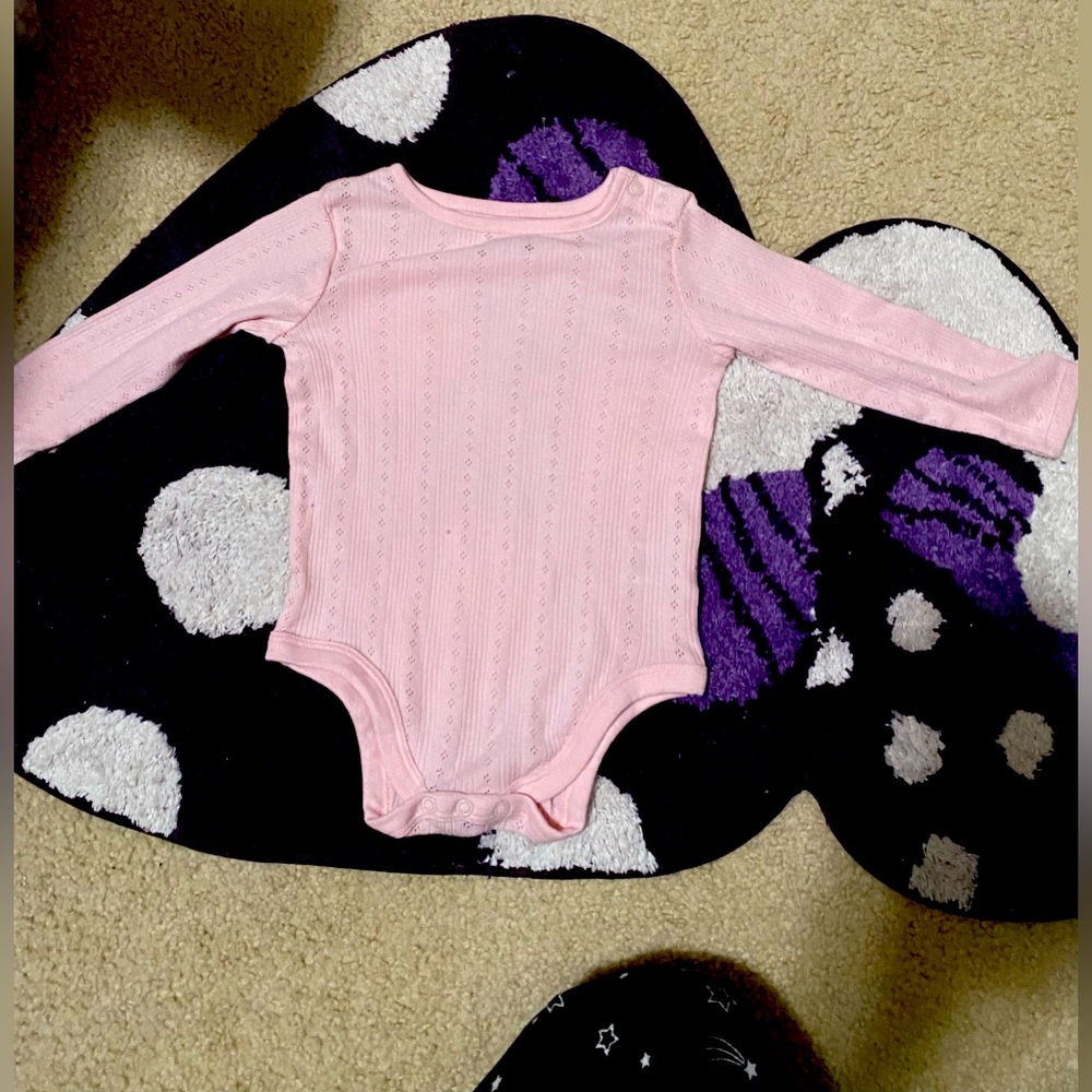 Pink 18month onesie never worn but w/o tags. Brand new